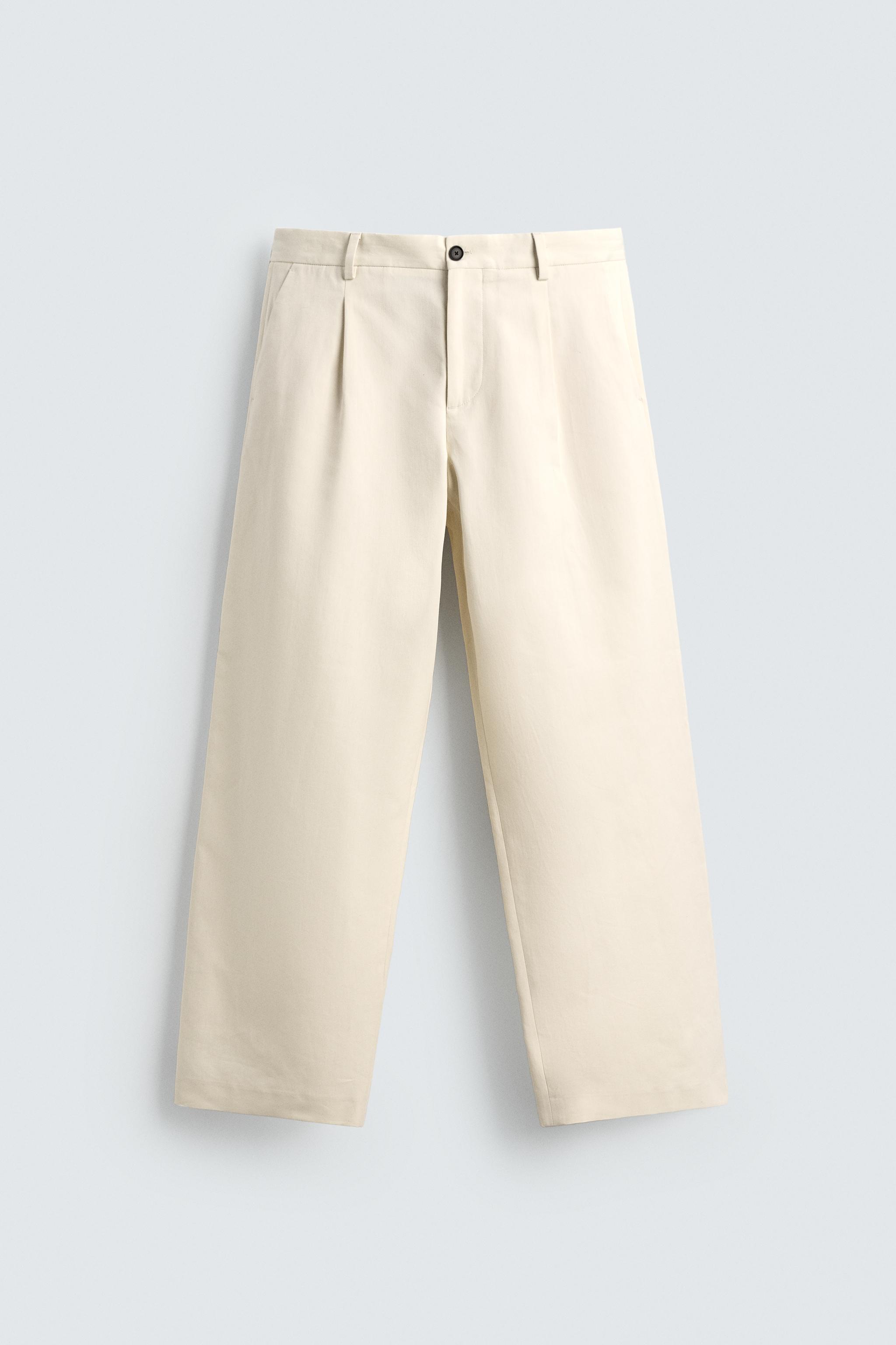 PANTALON STRAIGHT FIT À PLIS